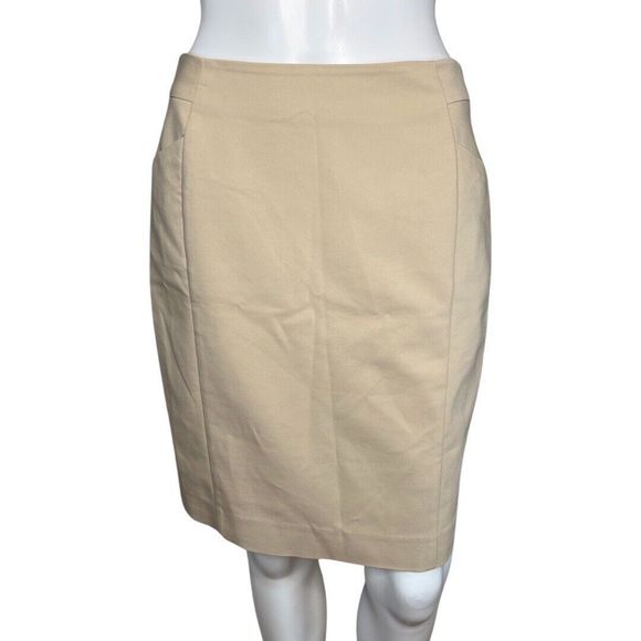H&M Skirt Womens 8 Tan Pencil Straight Skirt Mini Career Work Neutral Minimalist - Picture 1 of 6
